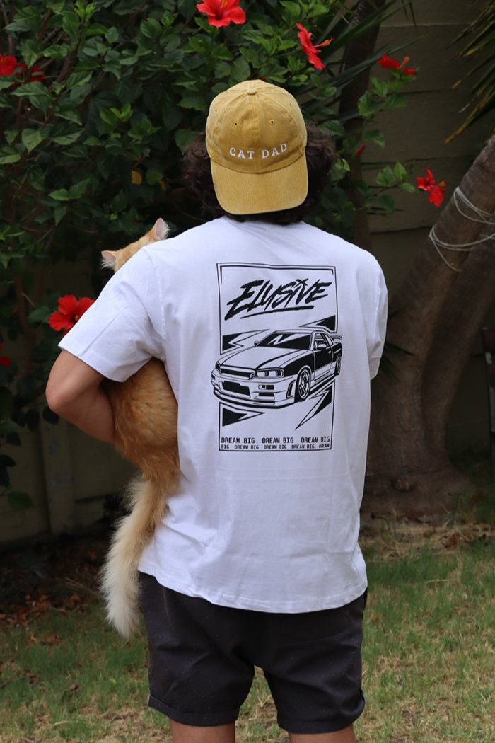 'DREAM BIG' R34 GTR Premium White Tee