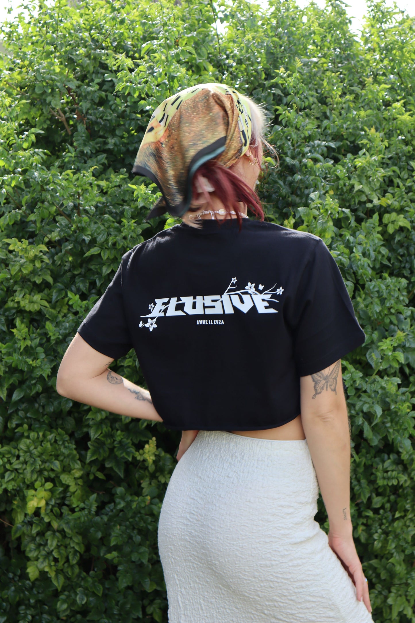 'TAKE IT EASY' Cropped Black Tee