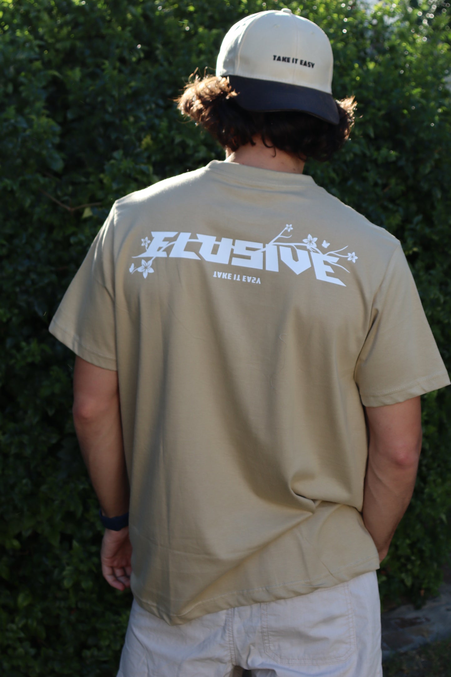 'TAKE IT EASY' Premium Beige Tee