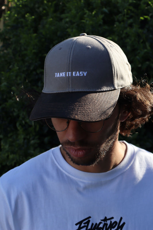 TAKE IT EASY oilskin cap (Grey & Brown combo)